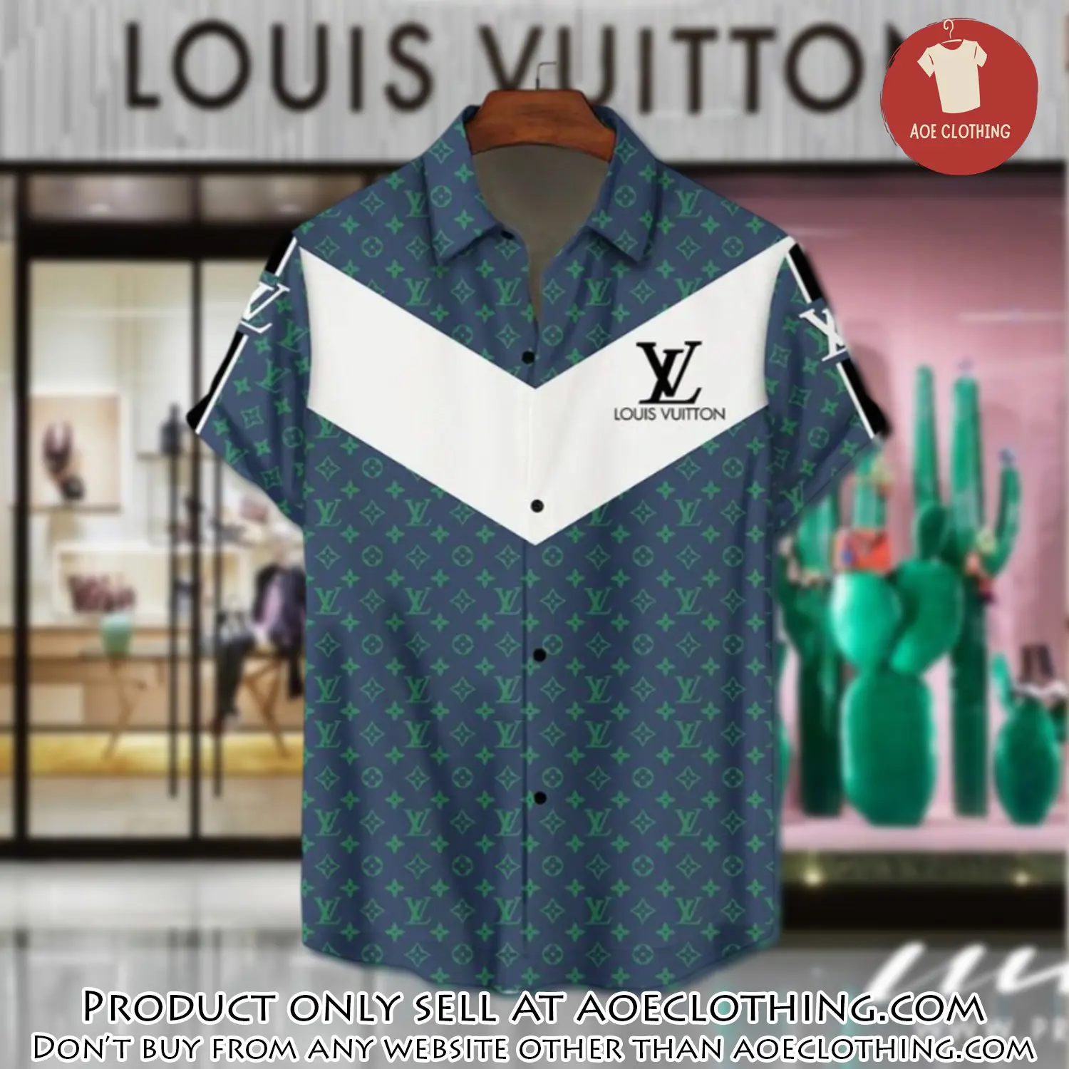 Lv louis vuitton luxury hawaiian shirt & short set lhs1197 aoe1112604